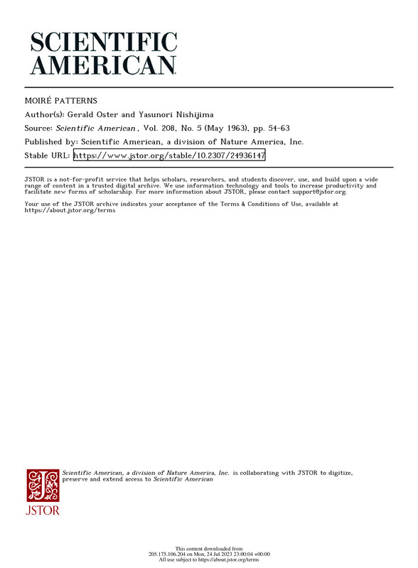 Moiré Patterns, Scientific American, 1963