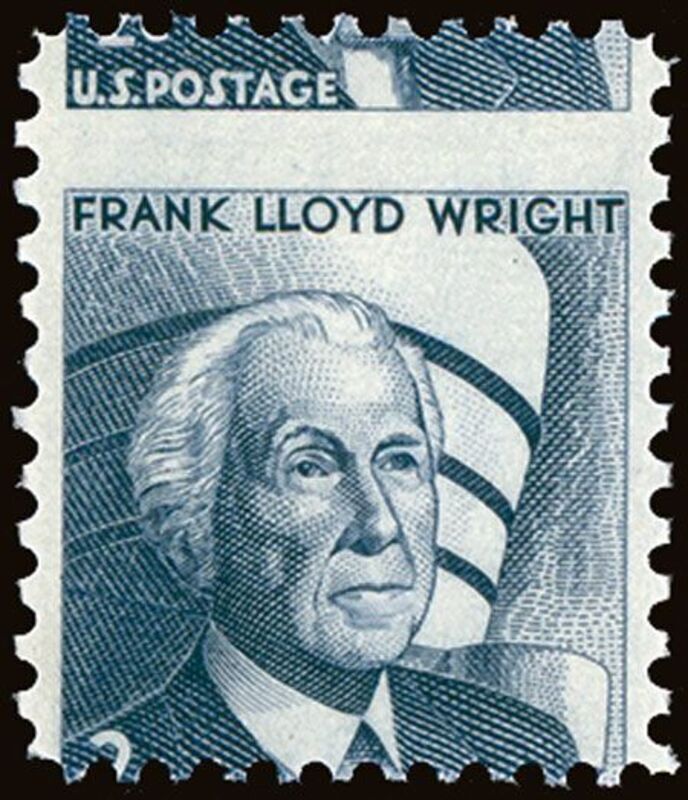 Frank Lloyd Wright misperforated stamp, 1966