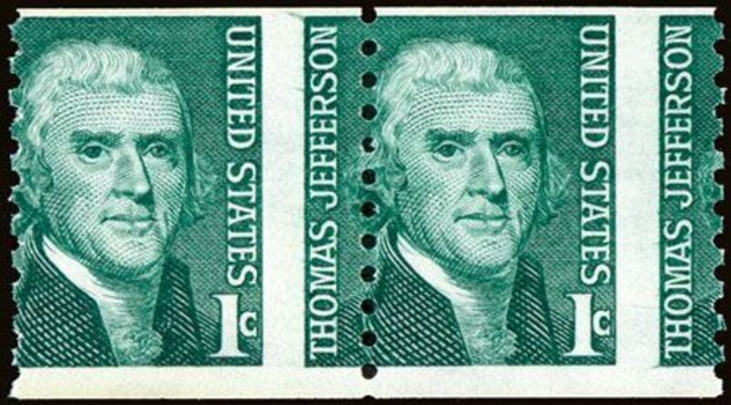 Thomas Jefferson misperforated stamp, 1966