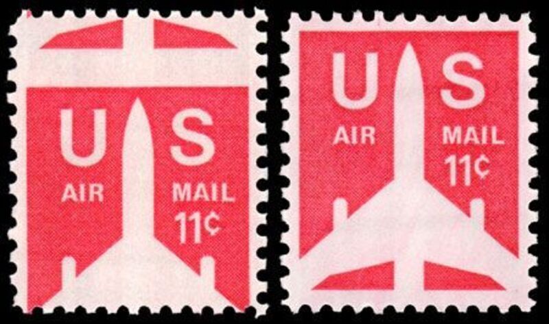 US Airmail misperforated stamp, 1971